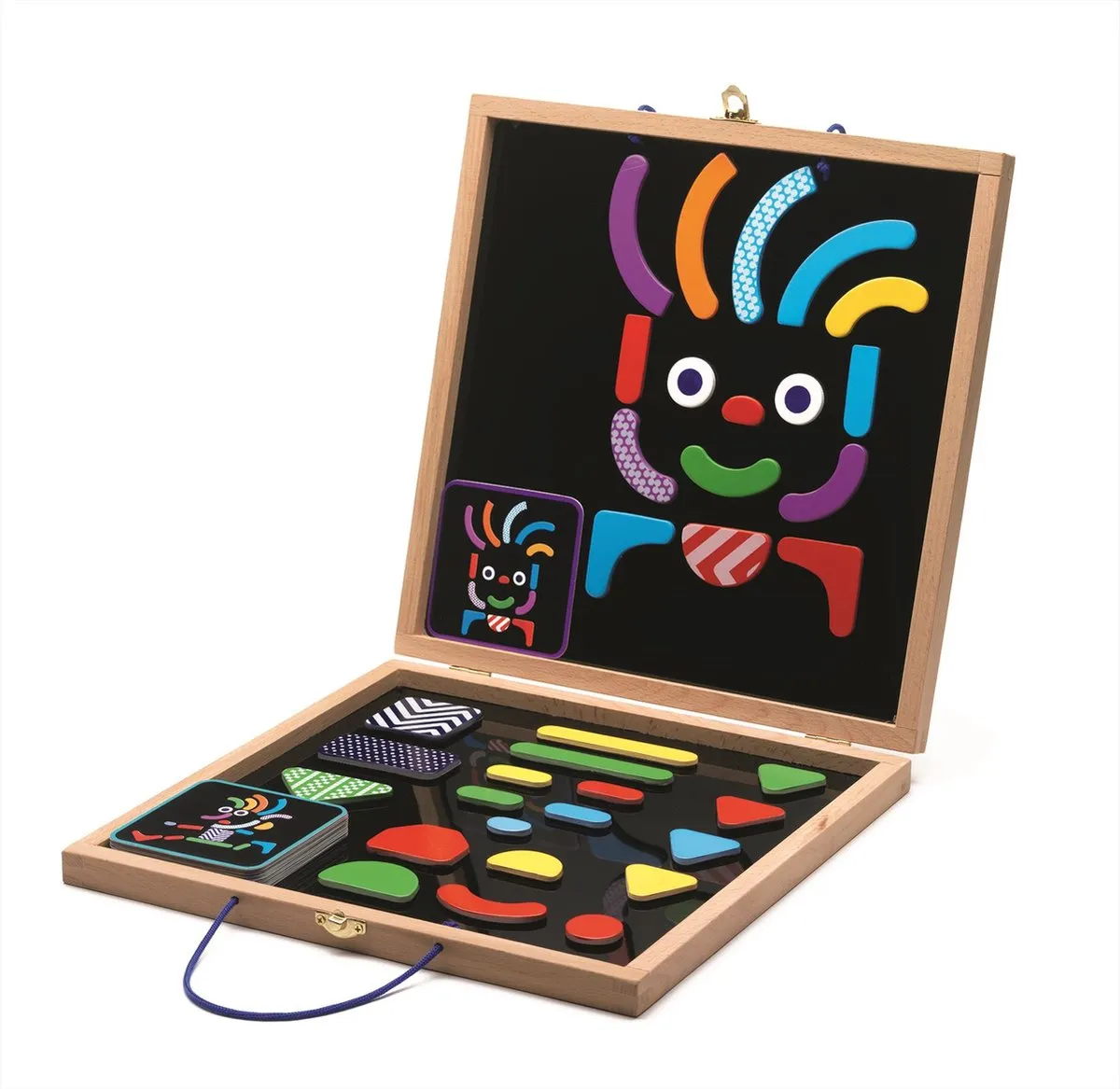 Djeco Geobonhomme Magneetkoffer - 20 Kaarten, 35 Vormen - 4 Spelers - afbeelding 6 van 6