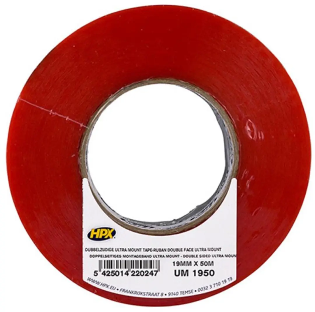 HPX Ultra Mount Bevestigingstape 19mm x 50m - Transparant