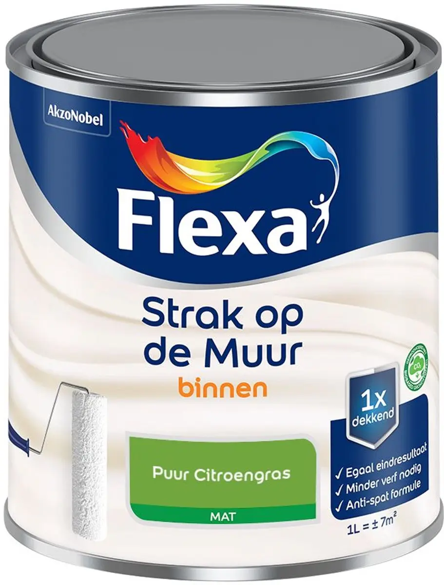 Flexa Strak Op De Muur Binnenmat Puur Citroengras Mengverf 1L
