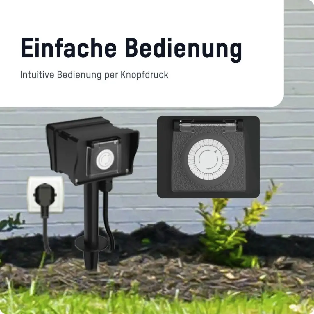 Westfalia Buitentimer AES8 Mechanische 24-uurs Klok - 3680W IP44 Zwart