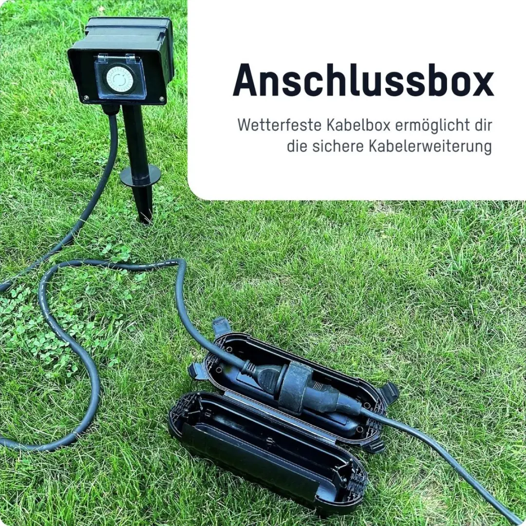 Westfalia Buitentimer AES8 Mechanische 24-uurs Klok - 3680W IP44 Zwart