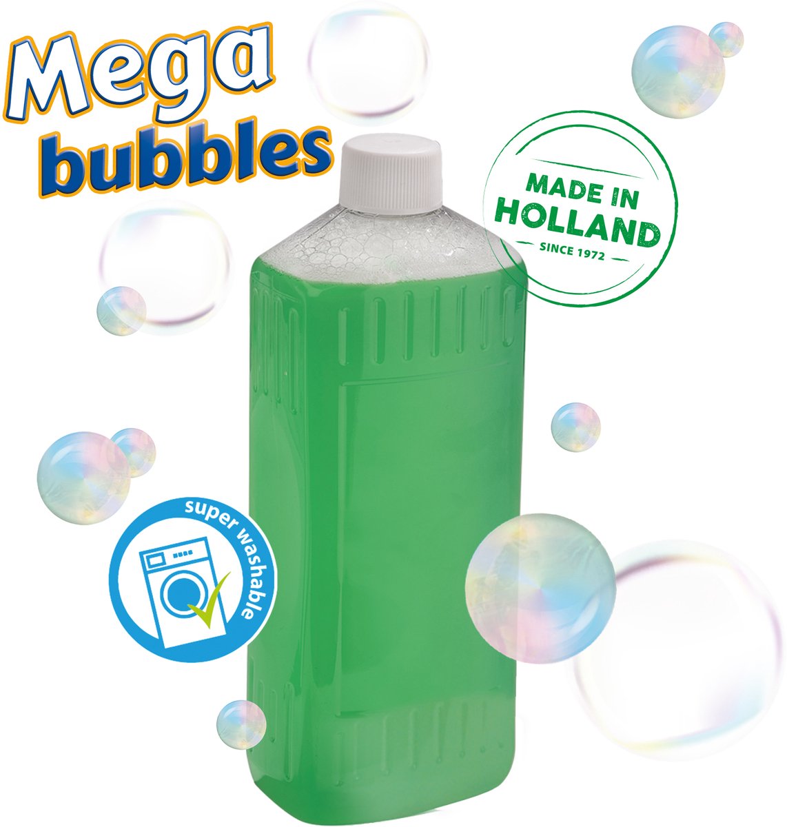 SES - Mega bubbles XXL - bellenblaas - met handige tool, paperclips en sterk zeepsop voor de leukste grote bellen