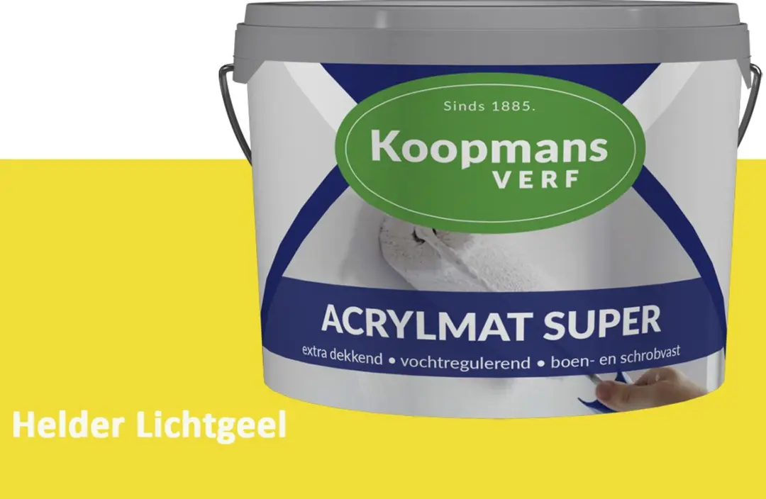 Koopmans Acrylmat Super Matte Muurverf Helder Lichtgeel 10L