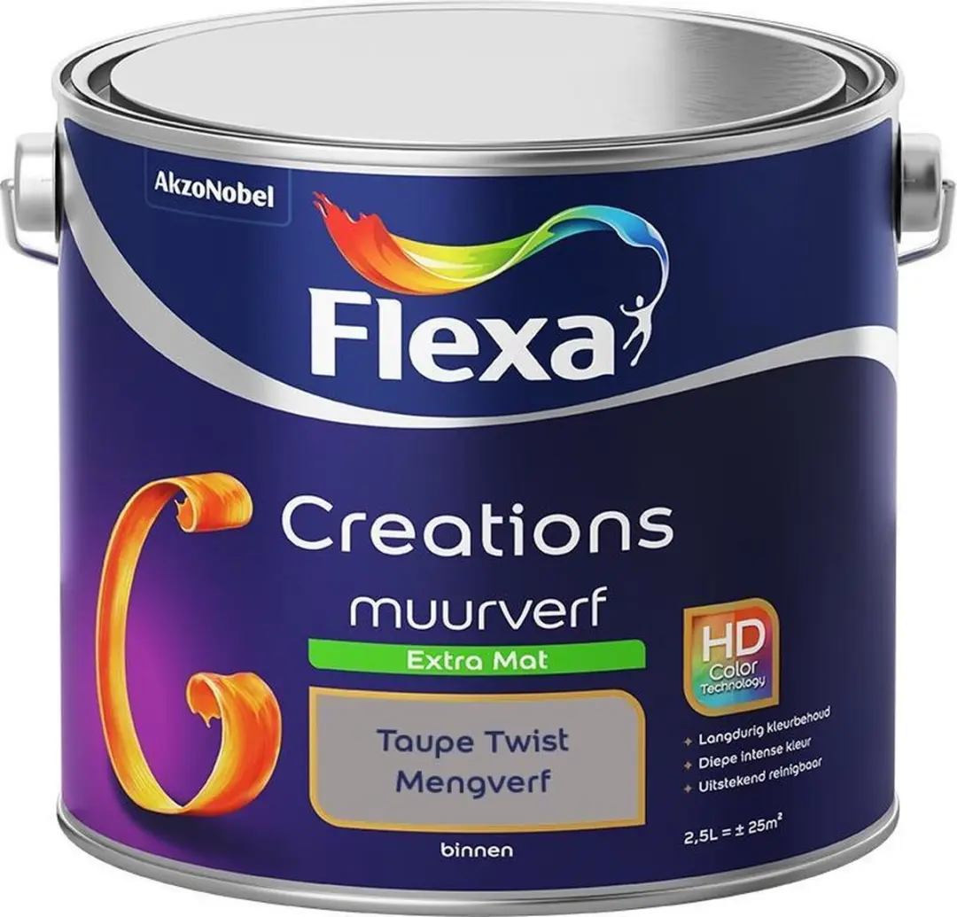 Flexa Creations Muurverf Extra Mat Taupe Twist 2,5L