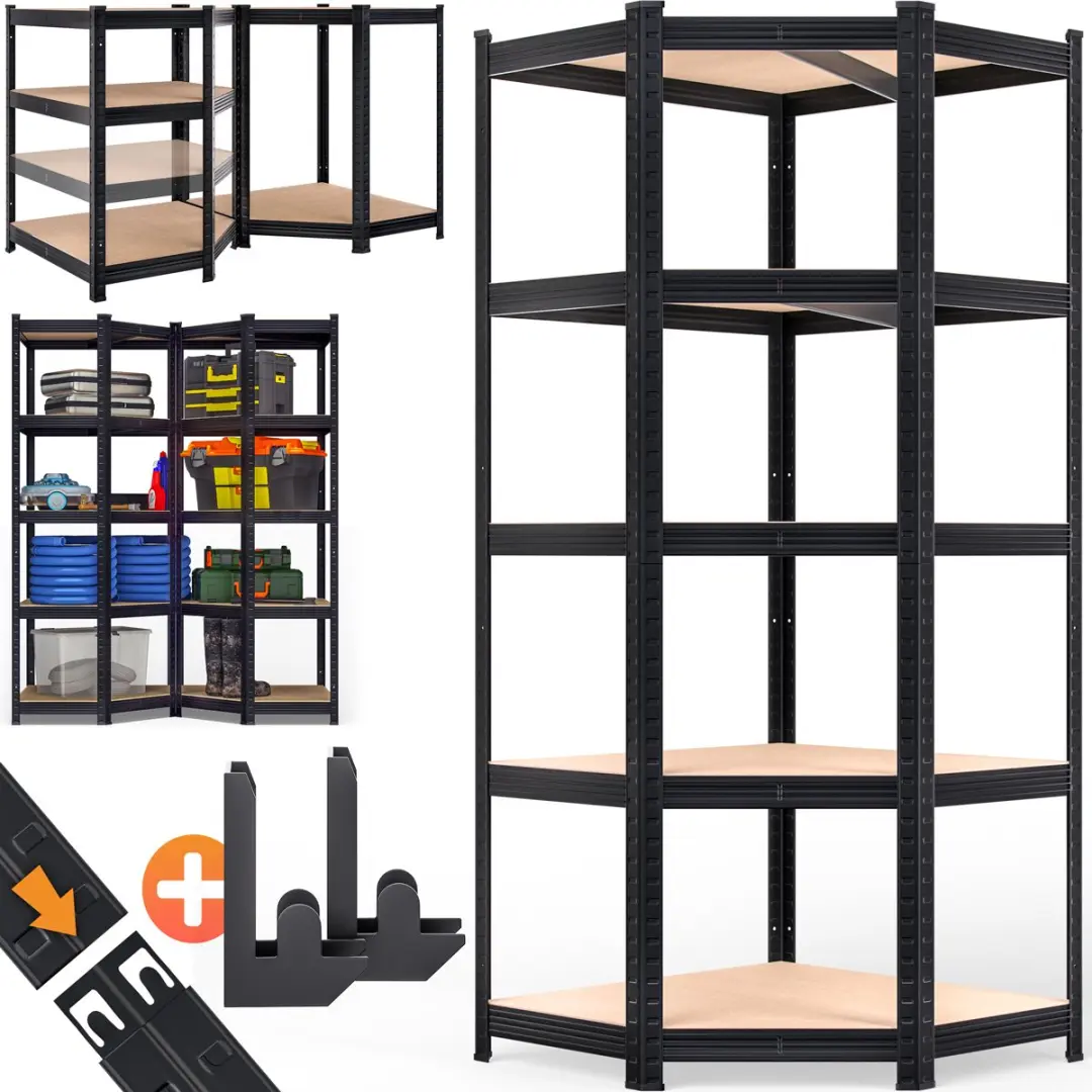 Monzana Stellingkast 180x70x40cm - 5 Schappen - Zwart