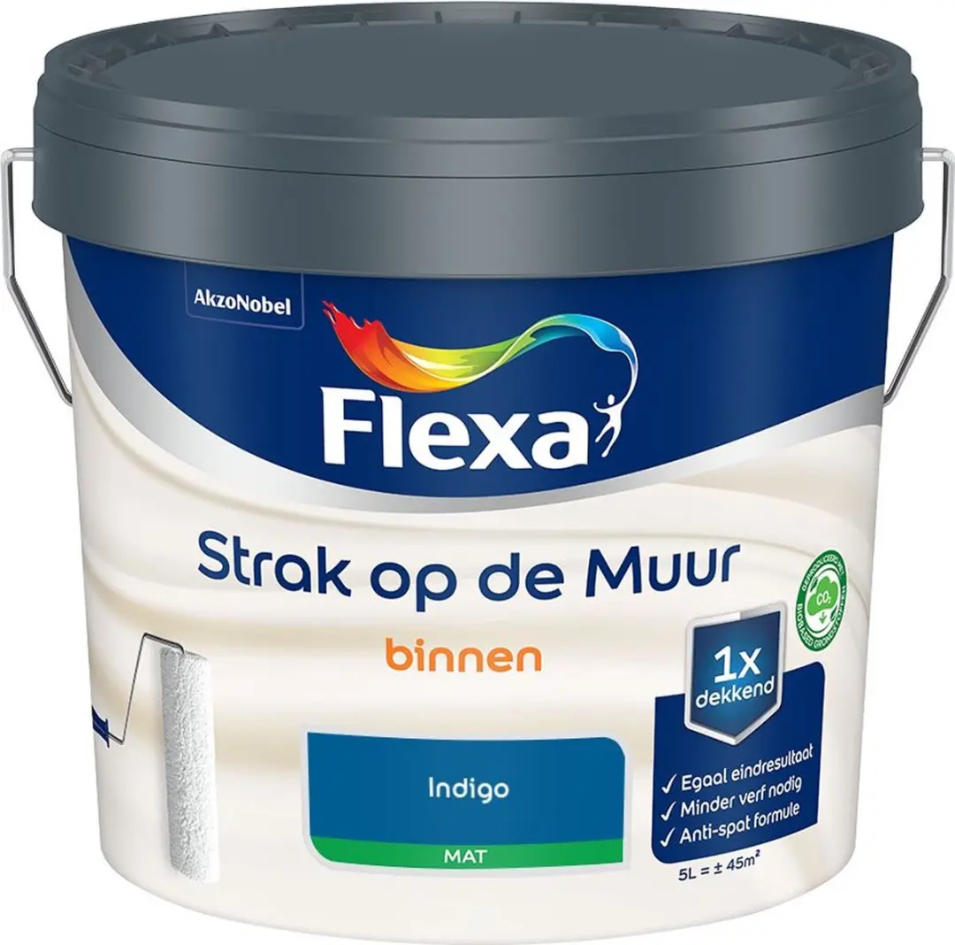 Flexa Strak Op De Muur Binnenmat Indigo Mengverf 5L