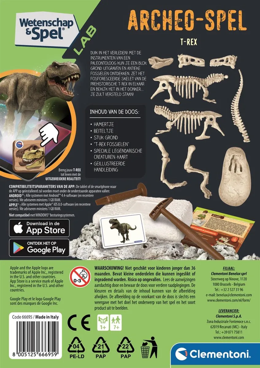 Clementoni Archeospel T-rex 66695 Opgravingsset - Multi Kleur