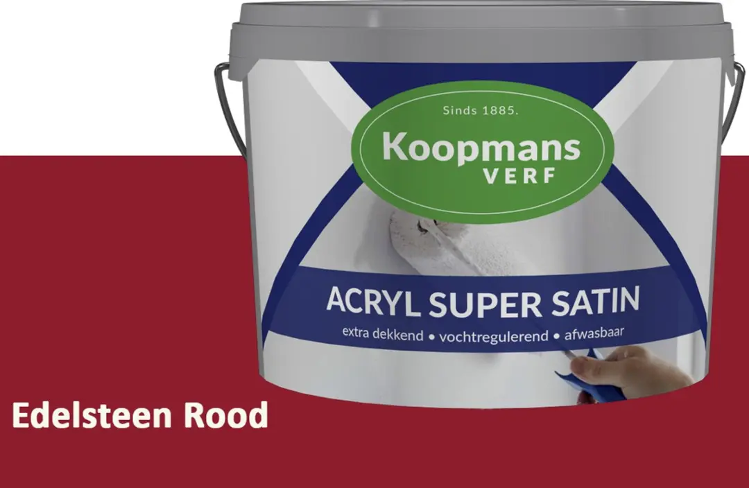 Koopmans Acryl Super Satin Muurverf 5L - Edelsteen Rood