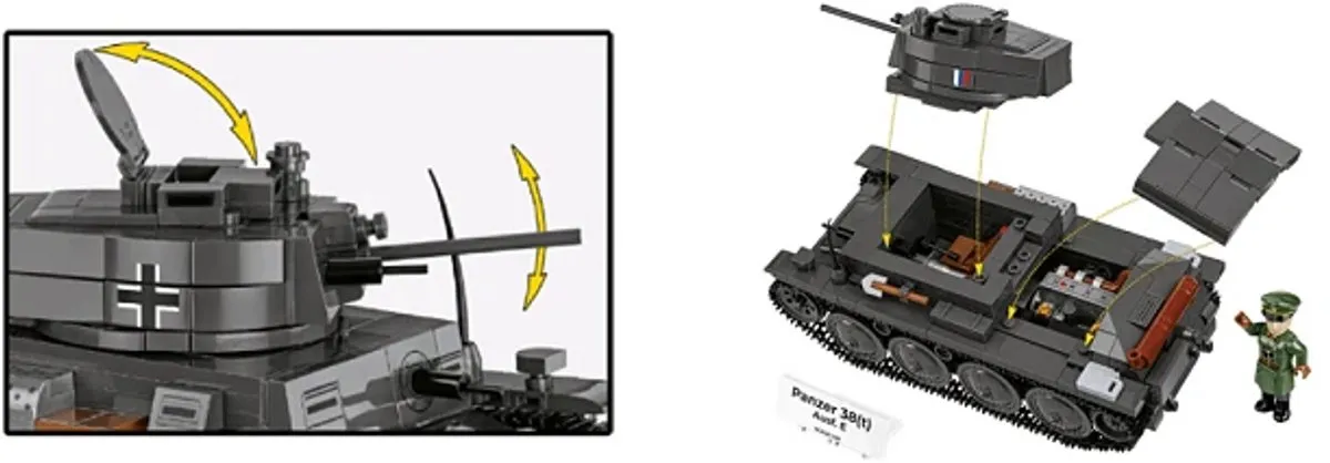 Cobi Panzer 38(T) Vz. 38 - 705 Stukken - Grijs - afbeelding 6 van 6
