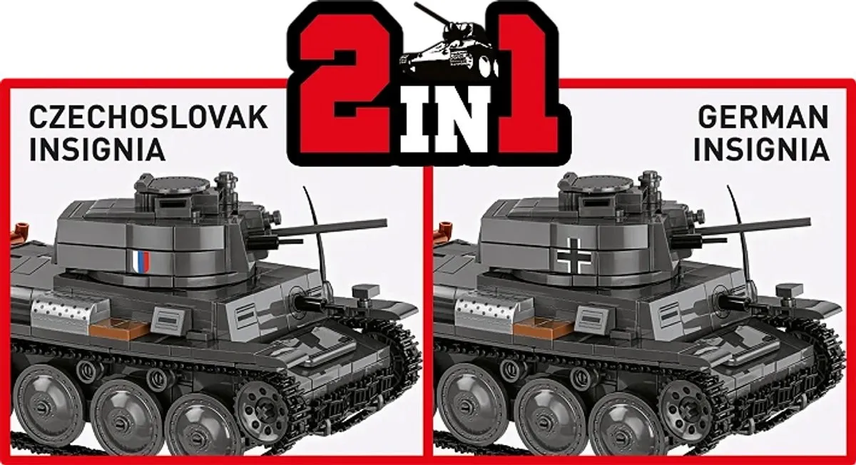 Cobi Panzer 38(T) Vz. 38 - 705 Stukken - Grijs