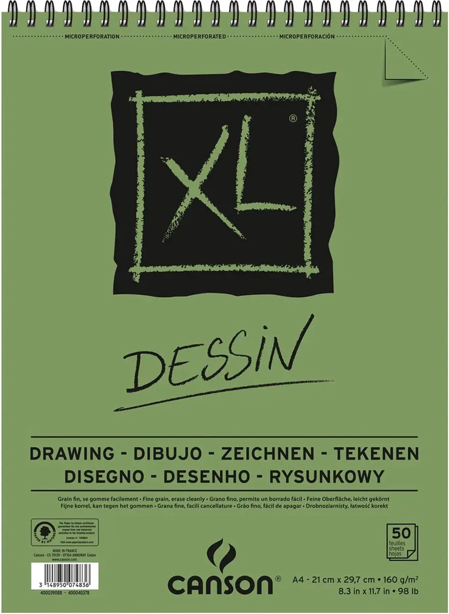 Canson XL Drawing Tekenpapier 160g A4 - 5 Stuks