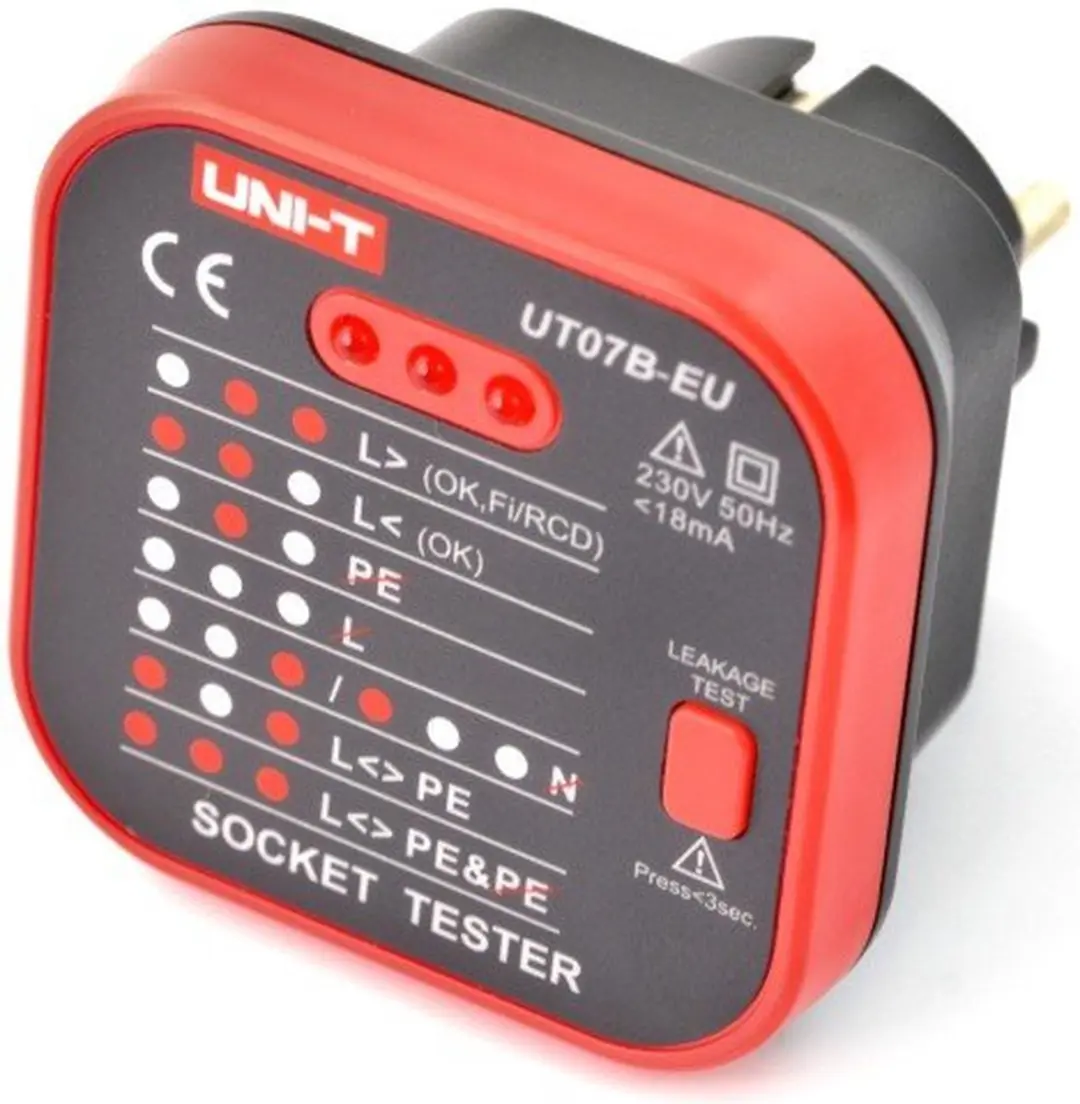 UNI-T UT-07B-EU Elektrische Stopcontacttester - RCD Testfunctie