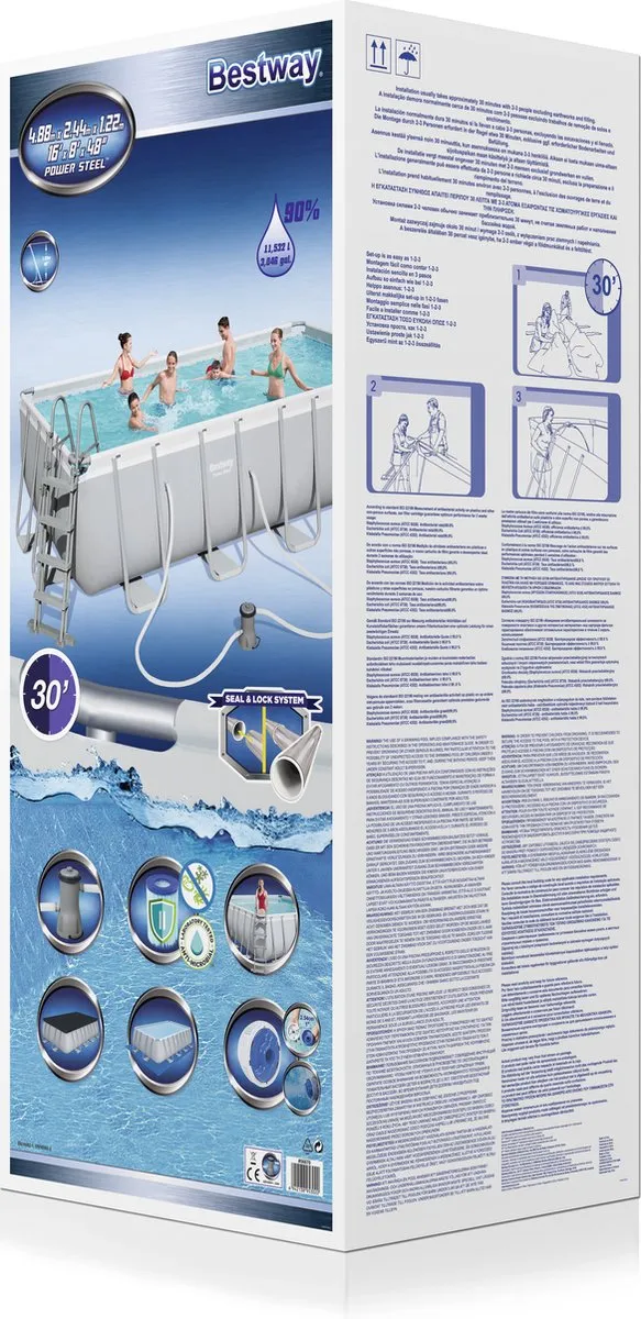 Bestway Power Steel Zwembadset 488x244x122cm - 11.532L