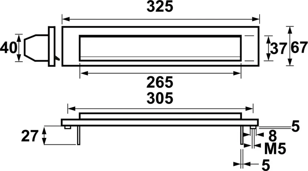 AXA Brievenbusbriefplaat Geeloxeerd 325x67mm