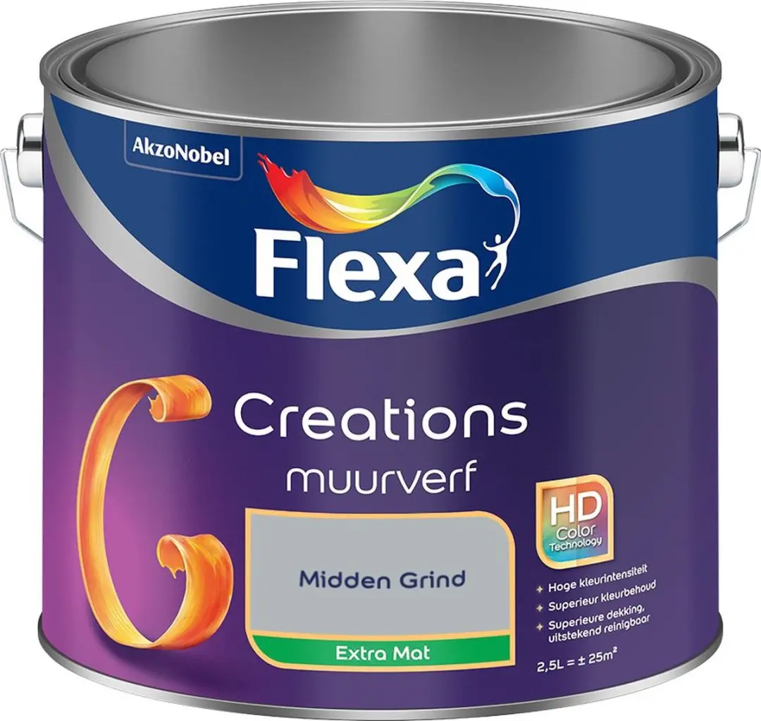 Flexa Creations Muurverf Extra Mat Midden Grind 2,5L