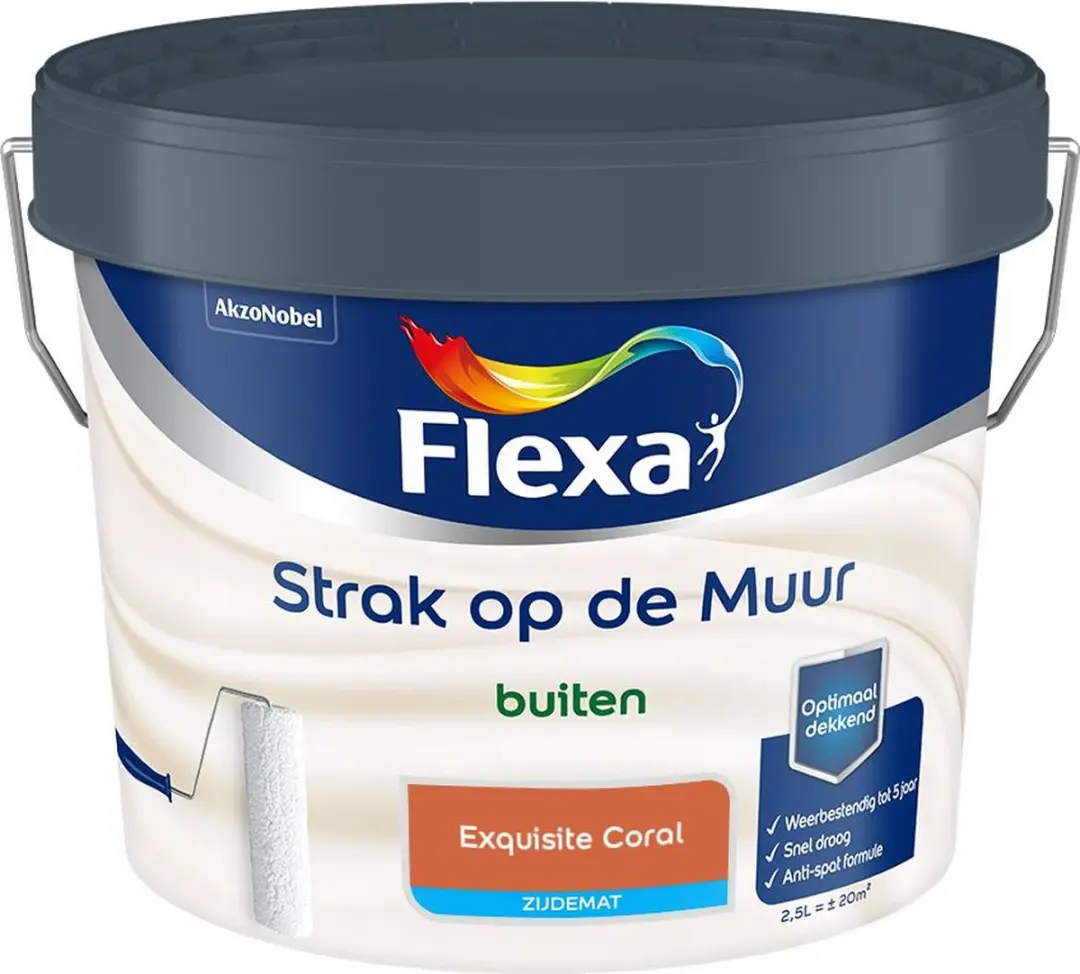 Flexa Strak Op De Muur Exquisite Coral Mengverf 2,5L