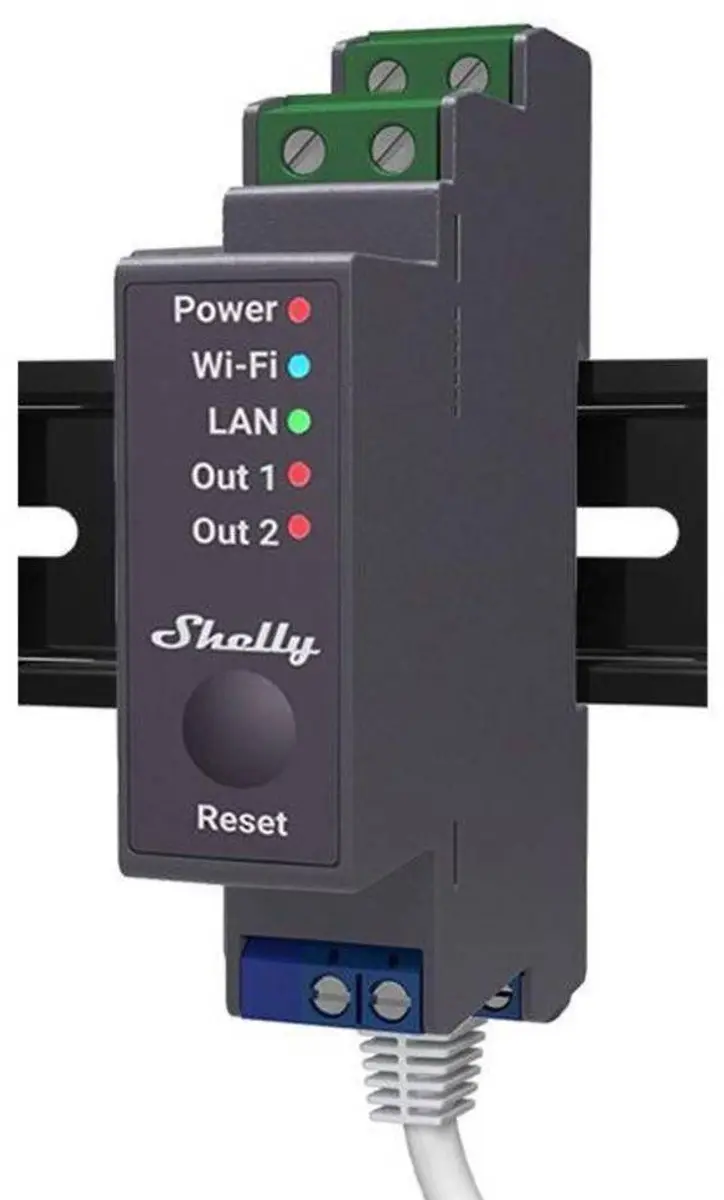 Shelly Pro 2 DIN-railrelais Bluetooth/WiFi