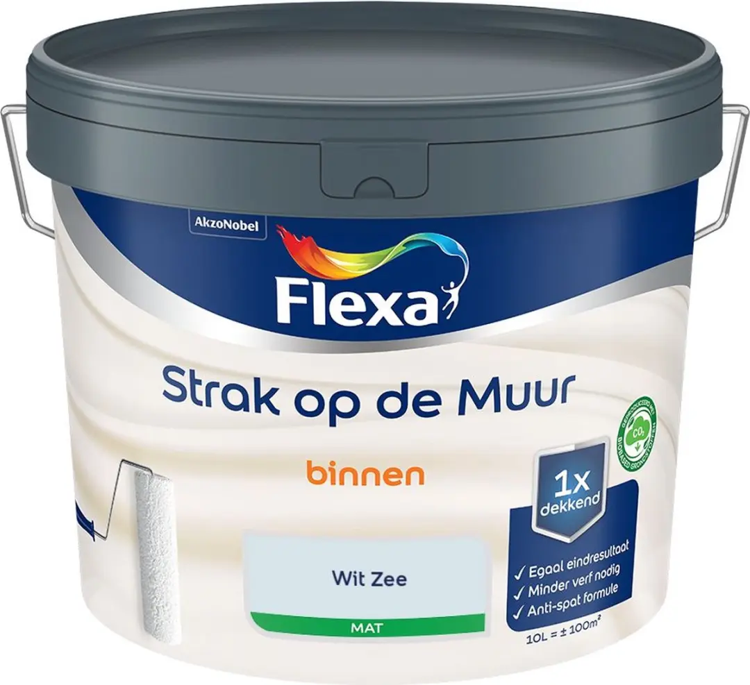 Flexa Strak Op De Muur Binnen Mat Wit Zee Mengverf 10L