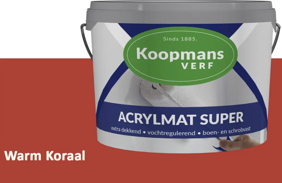 Koopmans Acrylmat Super Matte Muurverf Warm Koraal 1L
