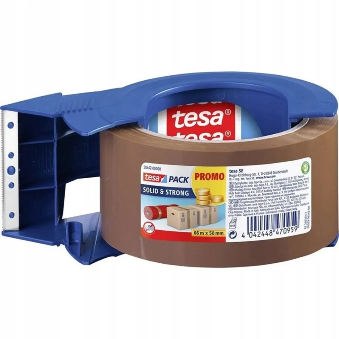 Tesa Handafroller met tape 66m x 50mm - Bruin