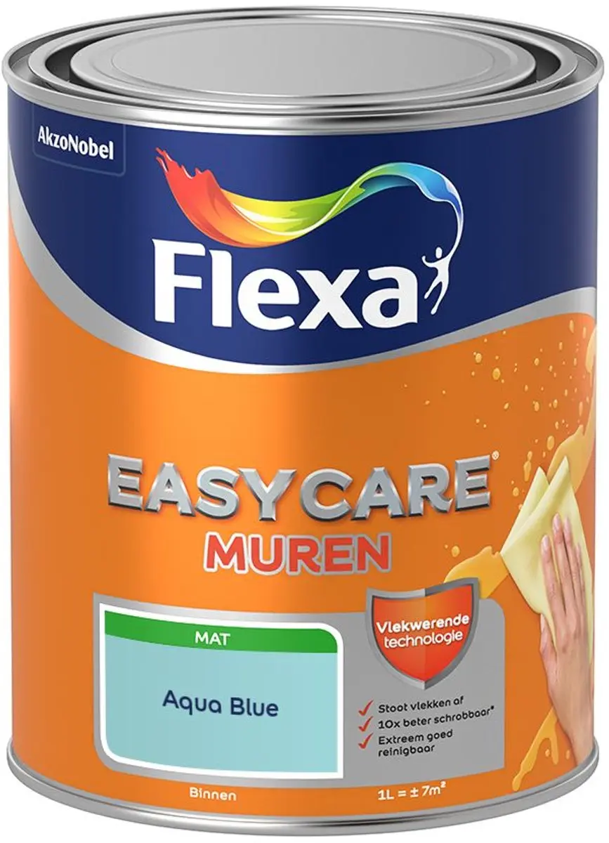 Flexa Easycare Muren Aqua Blue Mengverf 1L