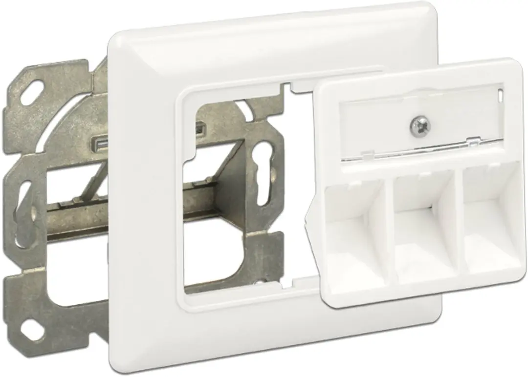 Delock Wandcontactdoos 3x Keystone Modules - Wit