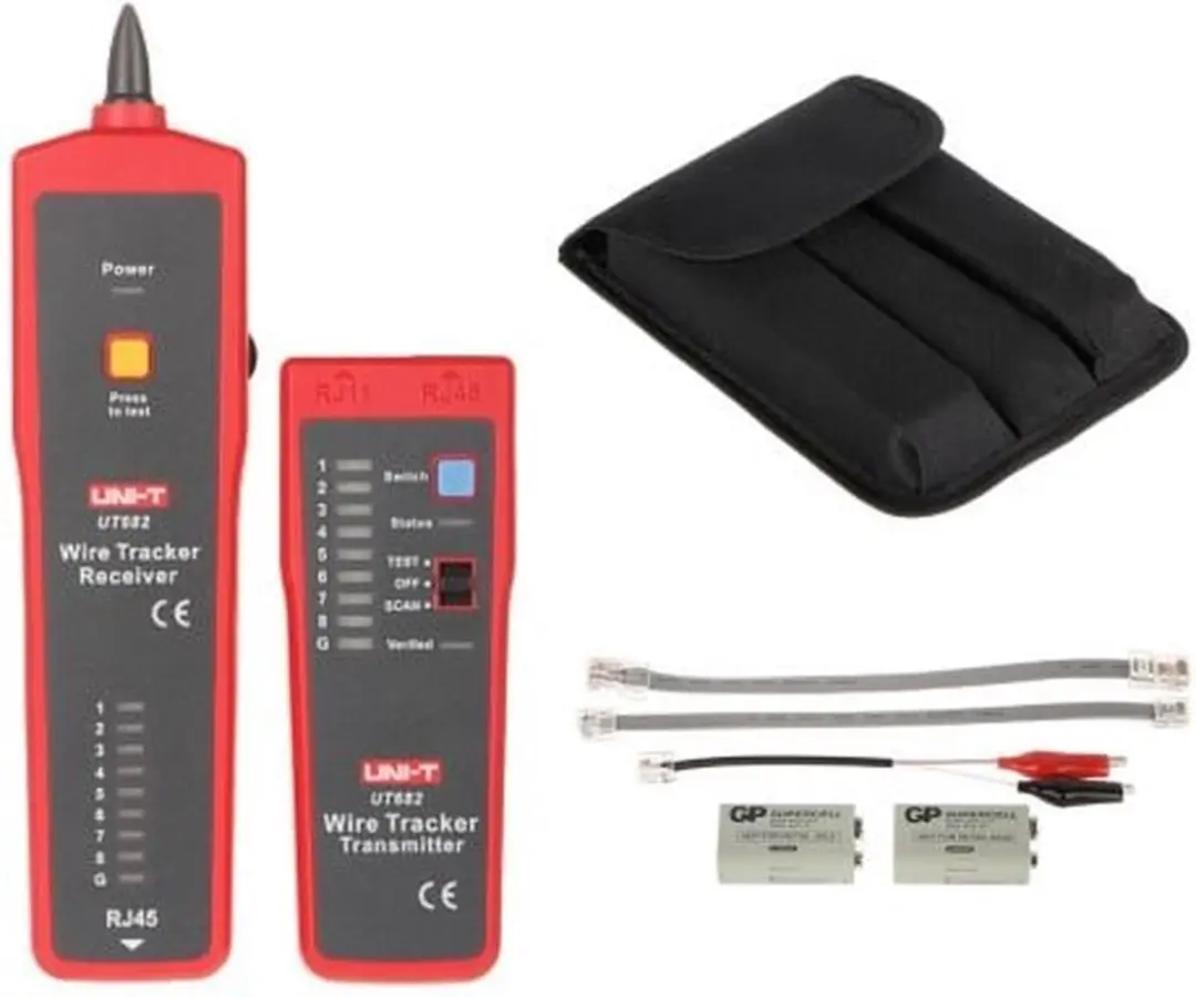 UNI-T UT682 Kabelzoeker & Tester - RJ45/RJ11 - Rood