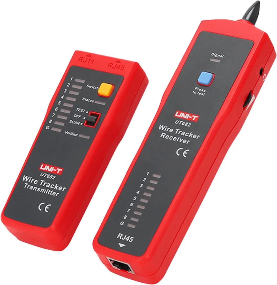 UNI-T UT682 Kabelzoeker & Tester - RJ45/RJ11 - Rood