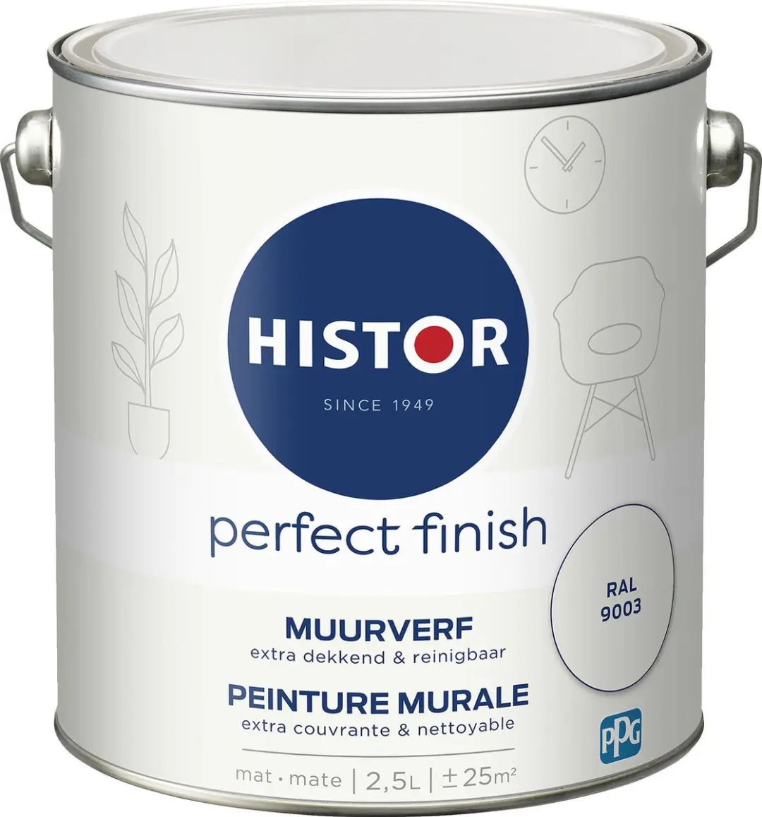 Histor Perfect Finish Muurverf Mat RAL 9003
