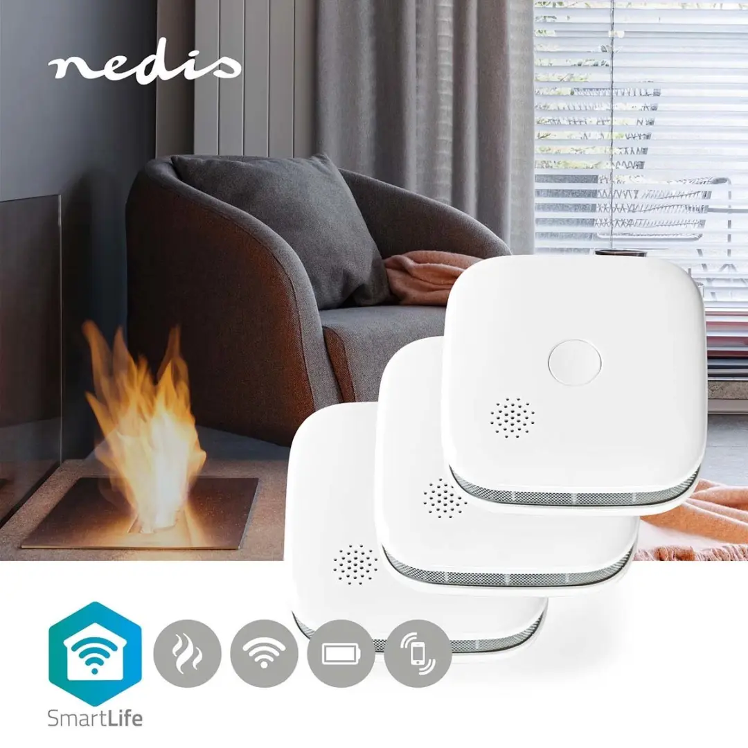 Nedis SmartLife Rookmelder Wi-Fi - 3 Stuks