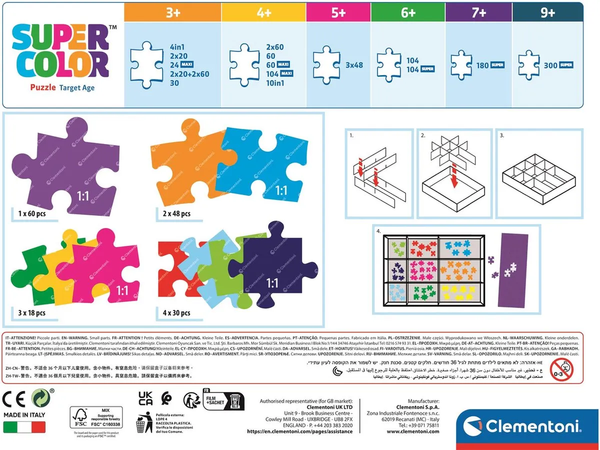 Clementoni Kinderpuzzel 10-in-1 Diverse Huisdieren - 297 Stuks - Multicolor