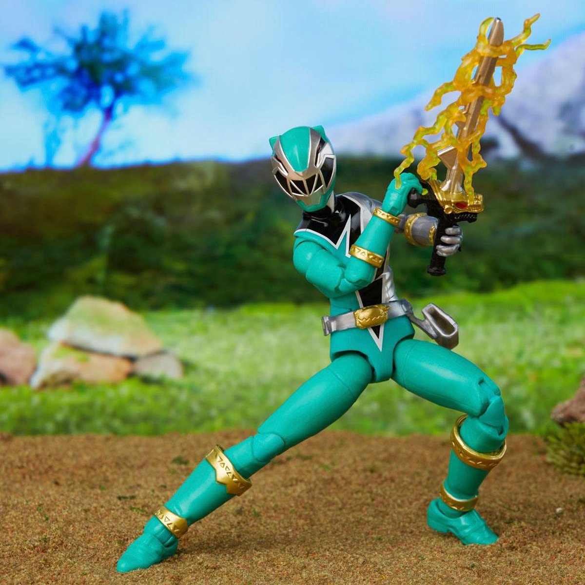 Hasbro Power Rangers - Dino Fury Green Ranger 15 cm Lightning Collection Actiefiguur - Multicolours