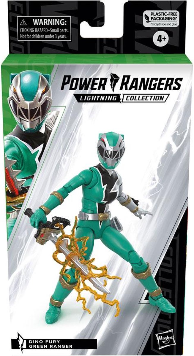 Hasbro Power Rangers - Dino Fury Green Ranger 15 cm Lightning Collection Actiefiguur - Multicolours