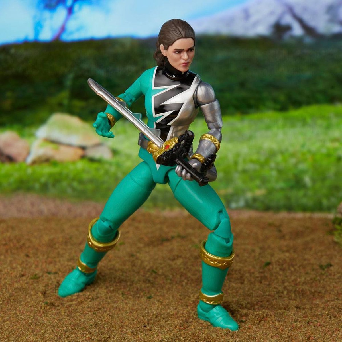 Hasbro Power Rangers - Dino Fury Green Ranger 15 cm Lightning Collection Actiefiguur - Multicolours