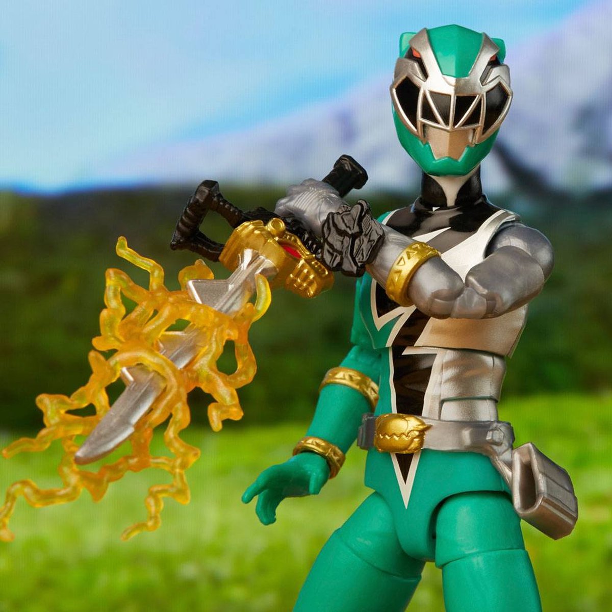 Hasbro Power Rangers - Dino Fury Green Ranger 15 cm Lightning Collection Actiefiguur - Multicolours