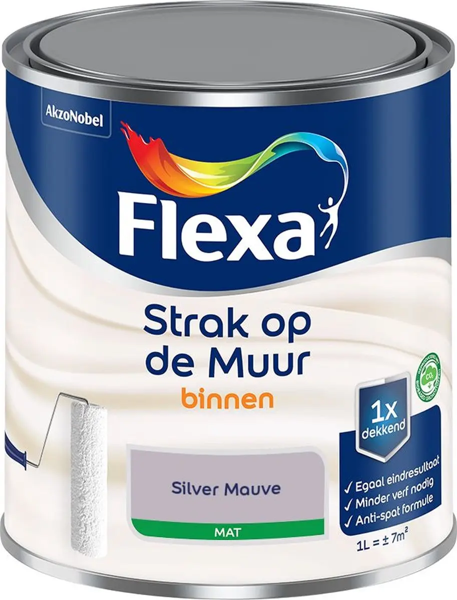 Flexa Strak Op De Muur Binnen Mat Silver Mauve 1L