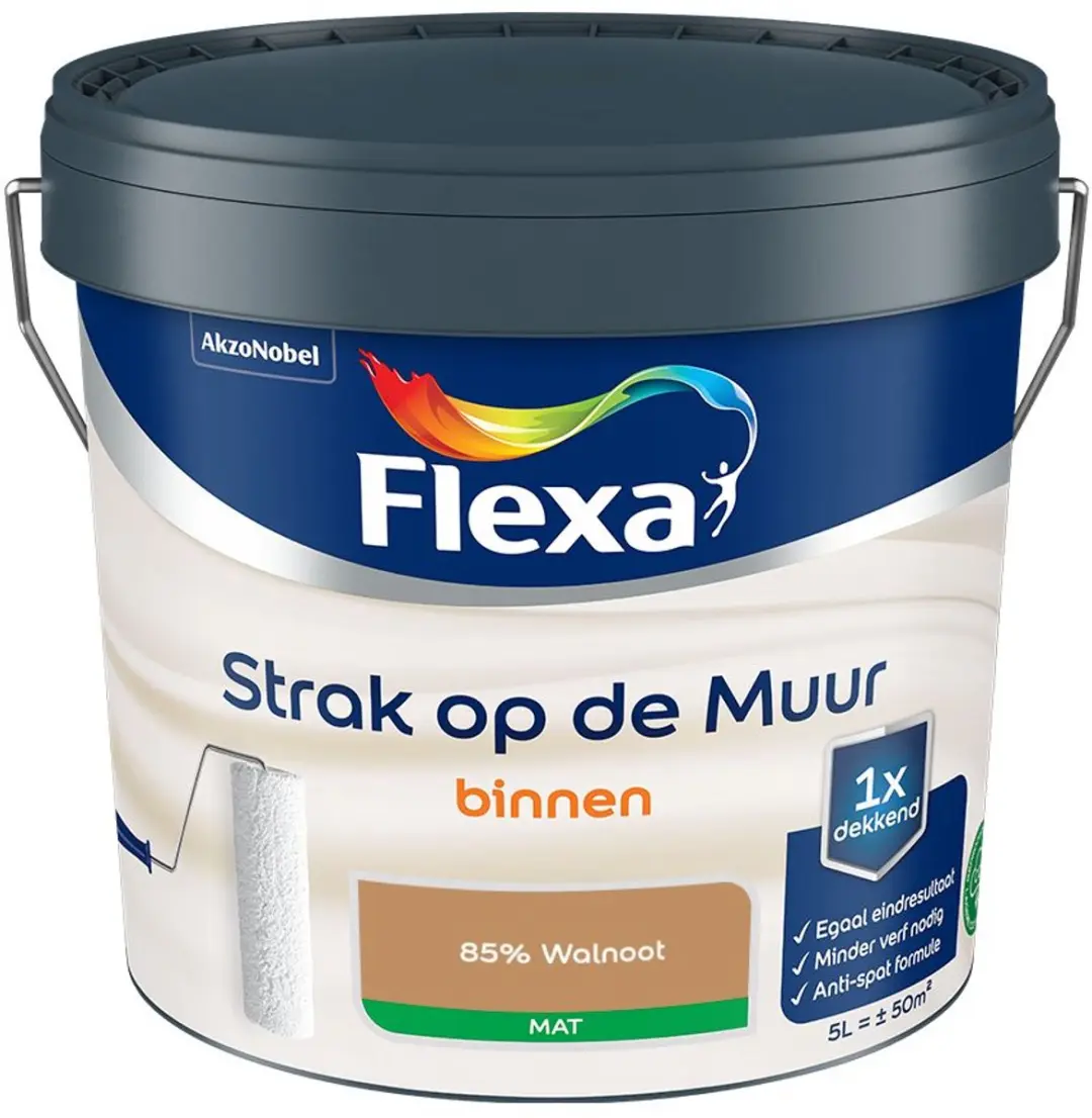 Flexa Strak Op De Muur Binnenmat 85% Walnoot Mengverf 5L