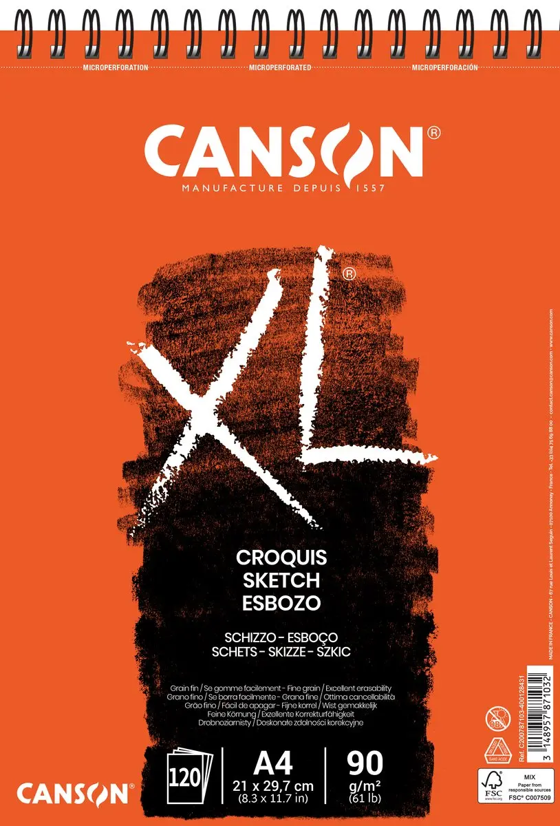 Canson XL Sketch Schetspapier 90g A4