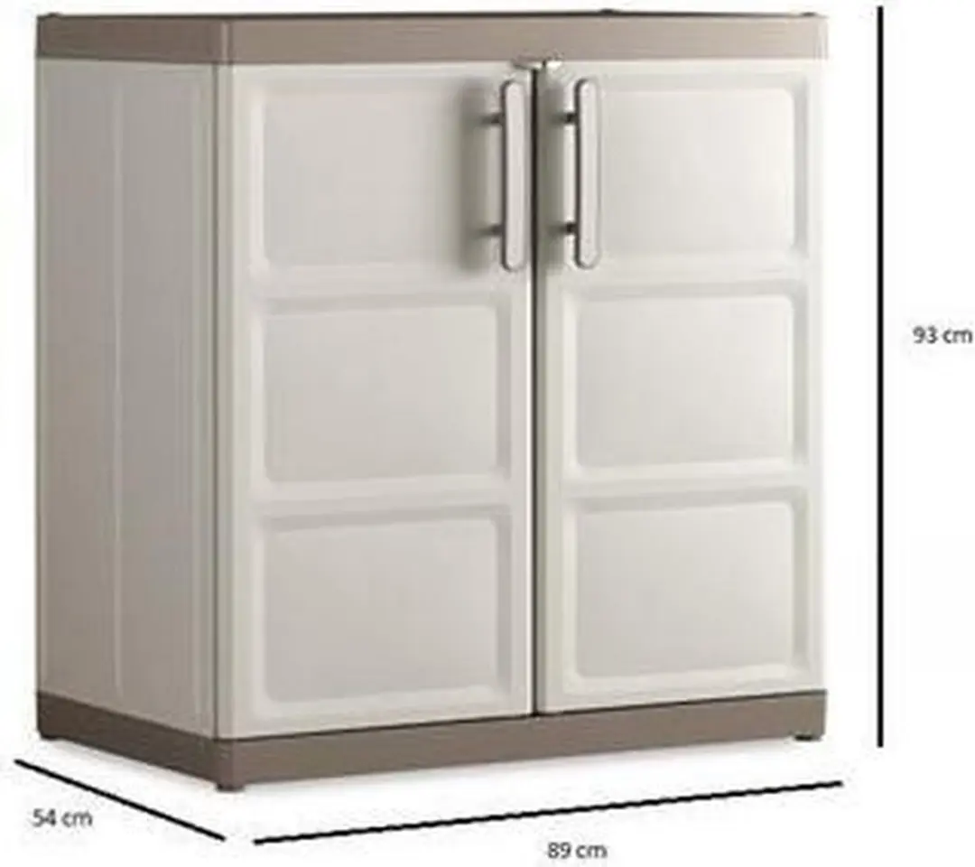 Keter Excellence XL Opbergkast 2 Planken 54x89x93cm Beige/Taupe - afbeelding 6 van 6