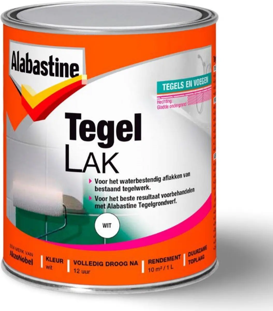 Alabastine Tegellak Wit - 1 liter