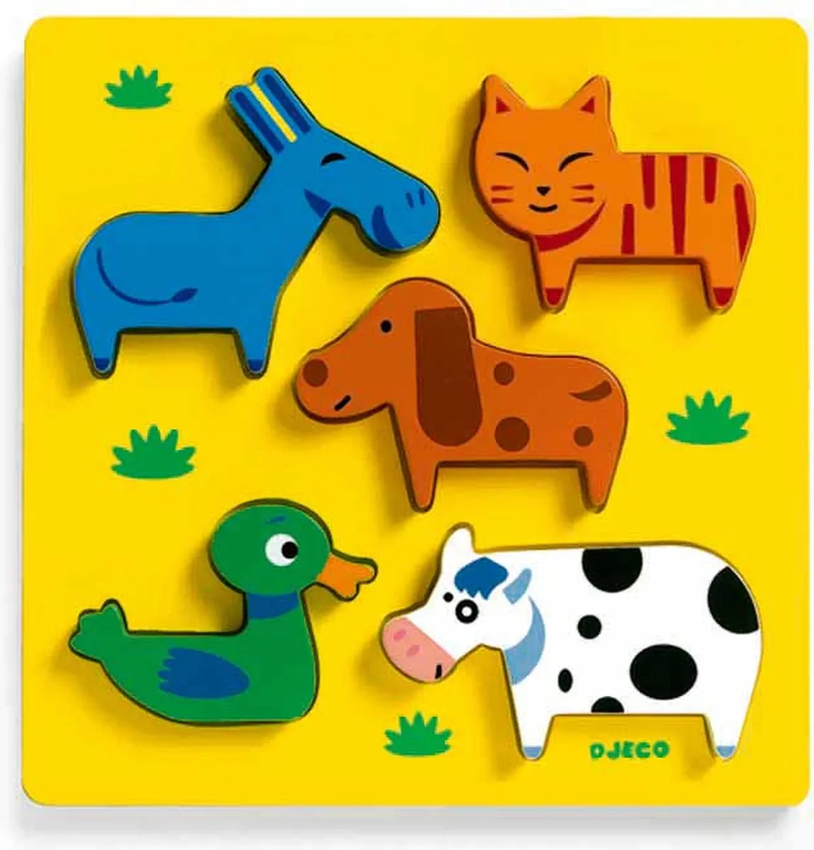 Djeco Als kat en hond Puzzel - 5 Stukjes - Meerkleurig