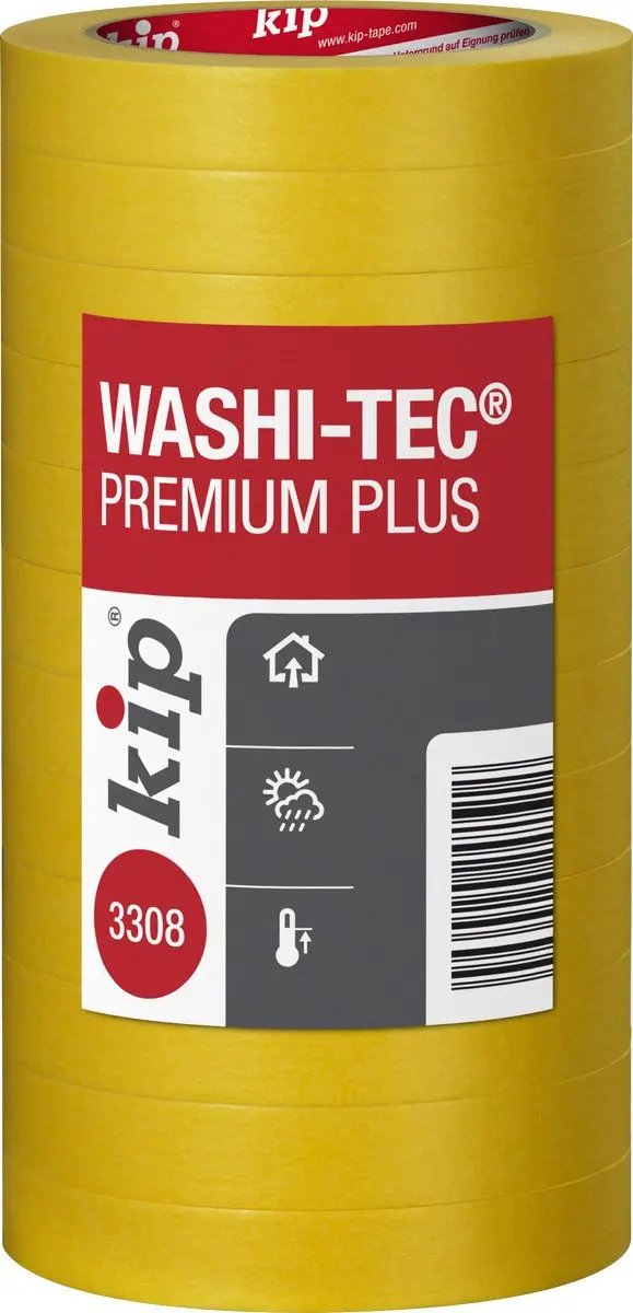 Kip 3308 Washi Tape Geel 18mm