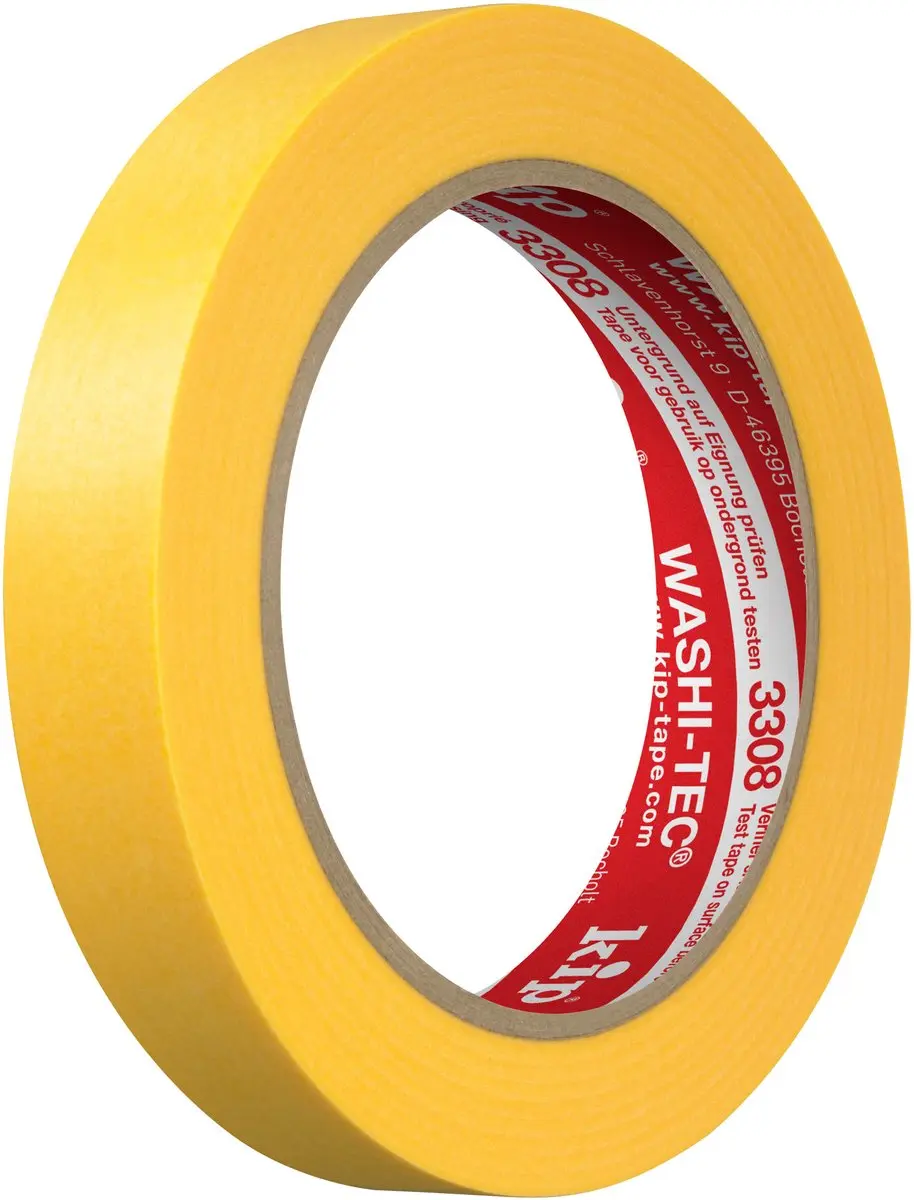 Kip 3308 Washi Tape Geel 18mm