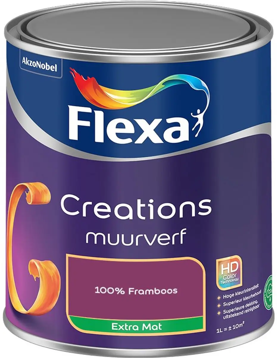 Flexa Creations Muurverf Extra Mat 100% Framboos - 1L