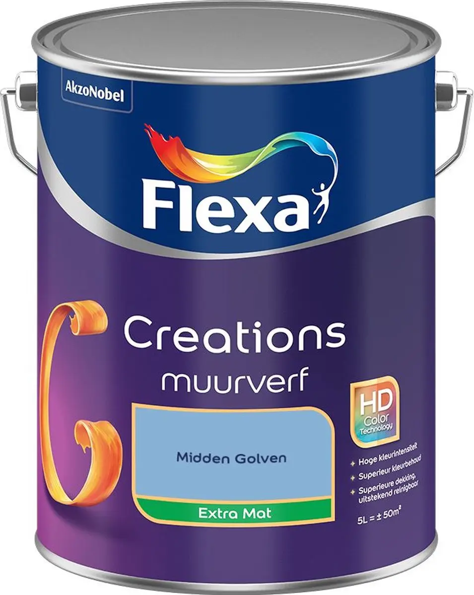 Flexa Creations Muurverf Extra Mat Midden Golven - 5L