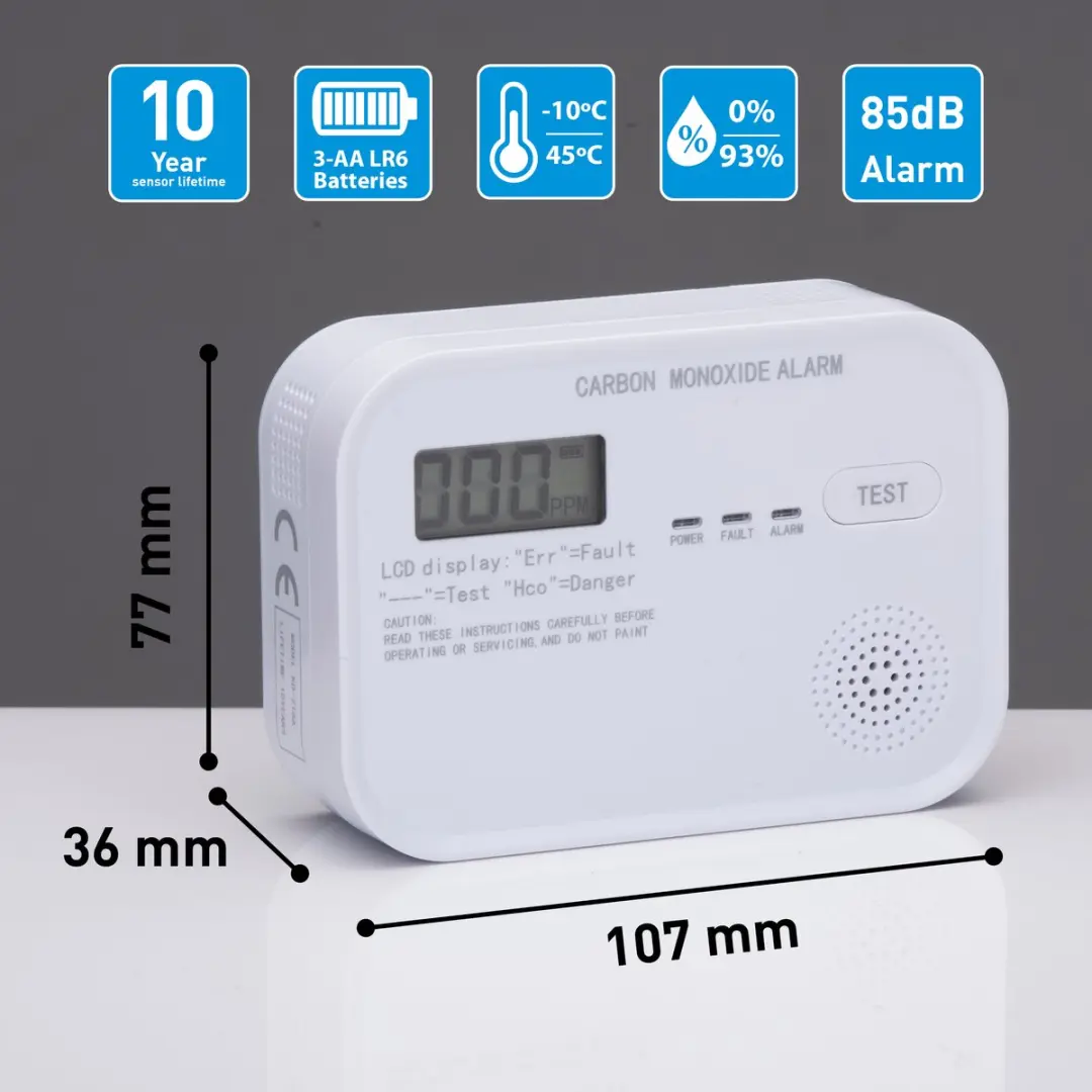 Grundig CO Melder - Wit - 10 Jaar Sensor