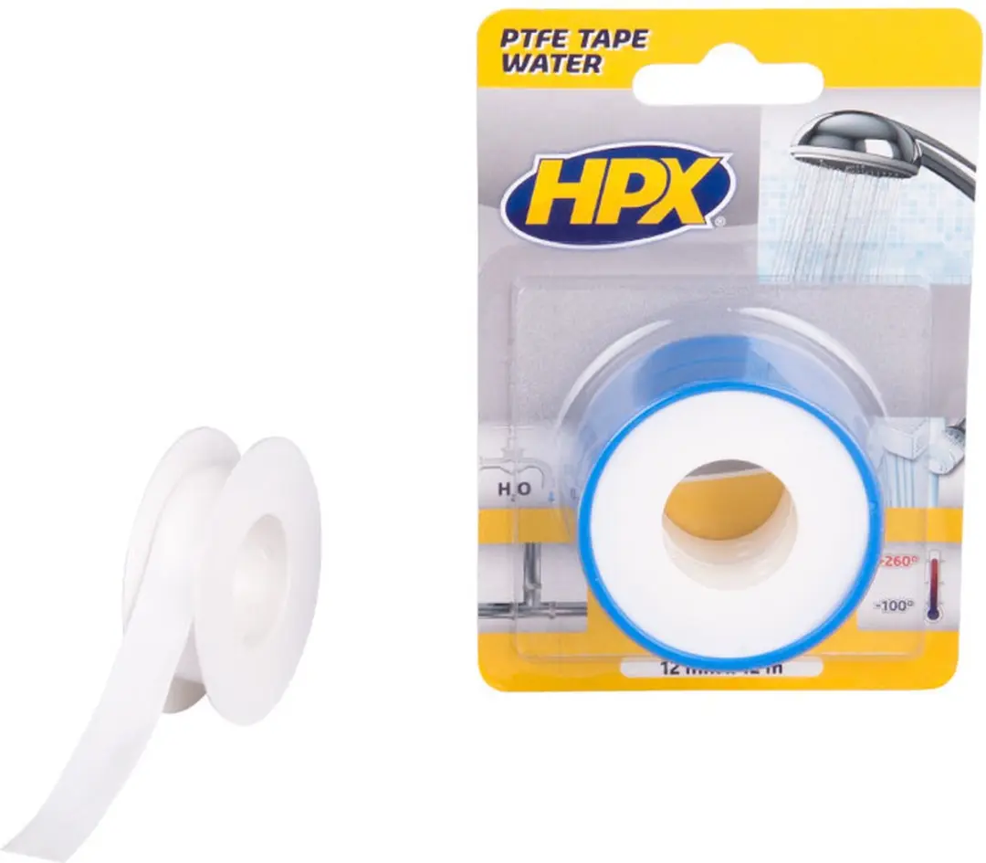 HPX PTFE Waterafdichtingstape 12mm x 12m - Wit
