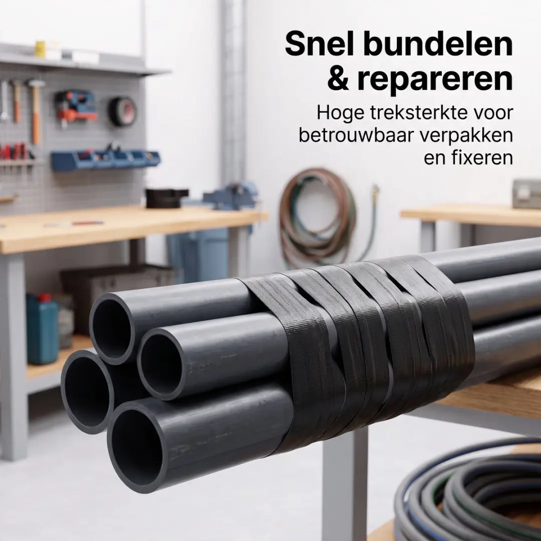 Kip Duct-Tape Steenband Reparatietape 50mm x 50m - Zwart