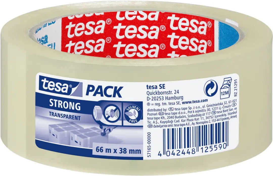 Tesa Verpakkingstape 66m x 38mm - Transparant