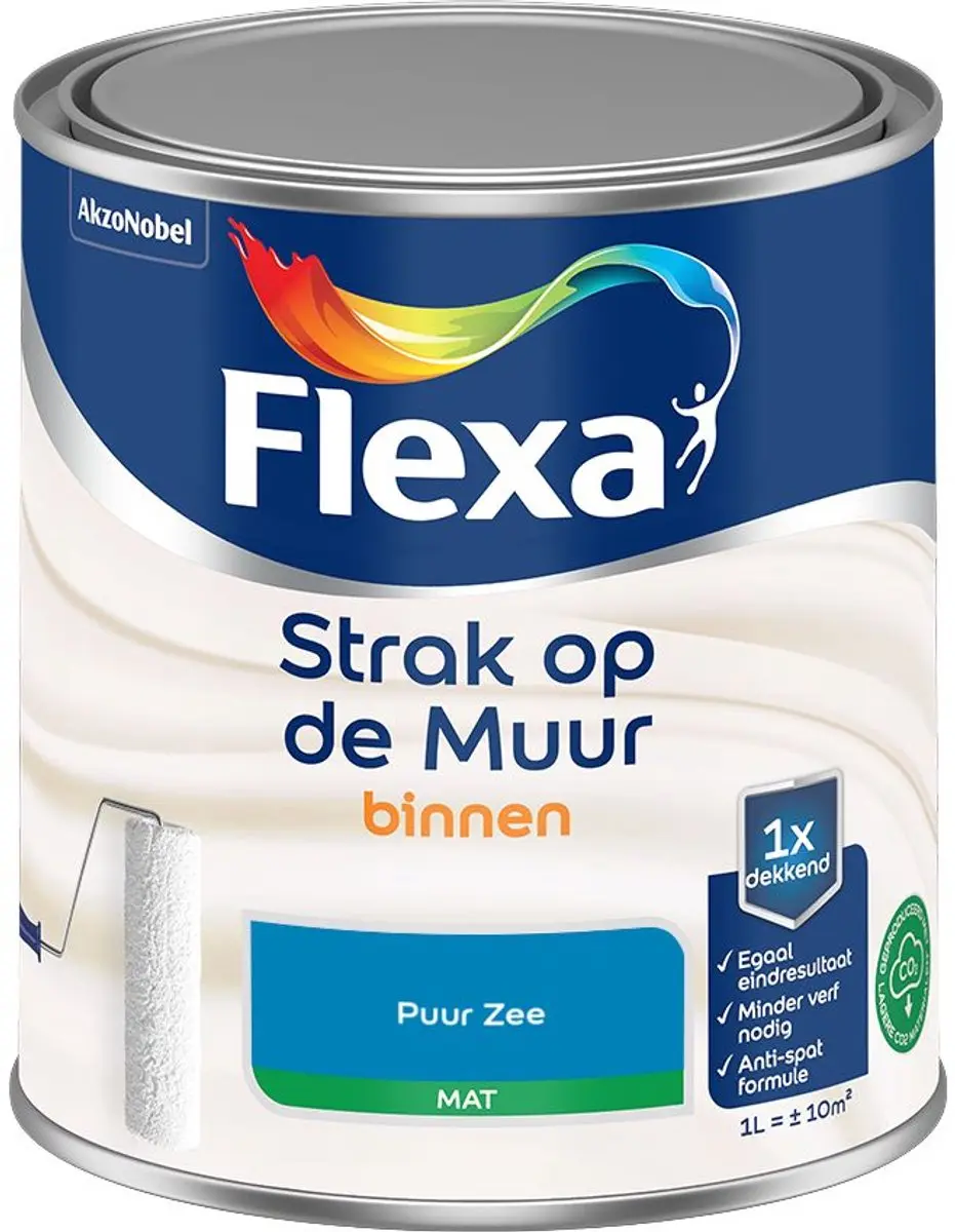 Flexa Strak Op De Muur Binnen Mat Mengverf Puur Zee 1L